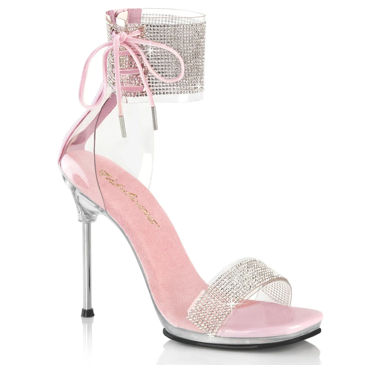 CHIC-47 Fabulicious 4 1/2" Chic Clear/Baby Pink Sexy Shoes (High Heels)