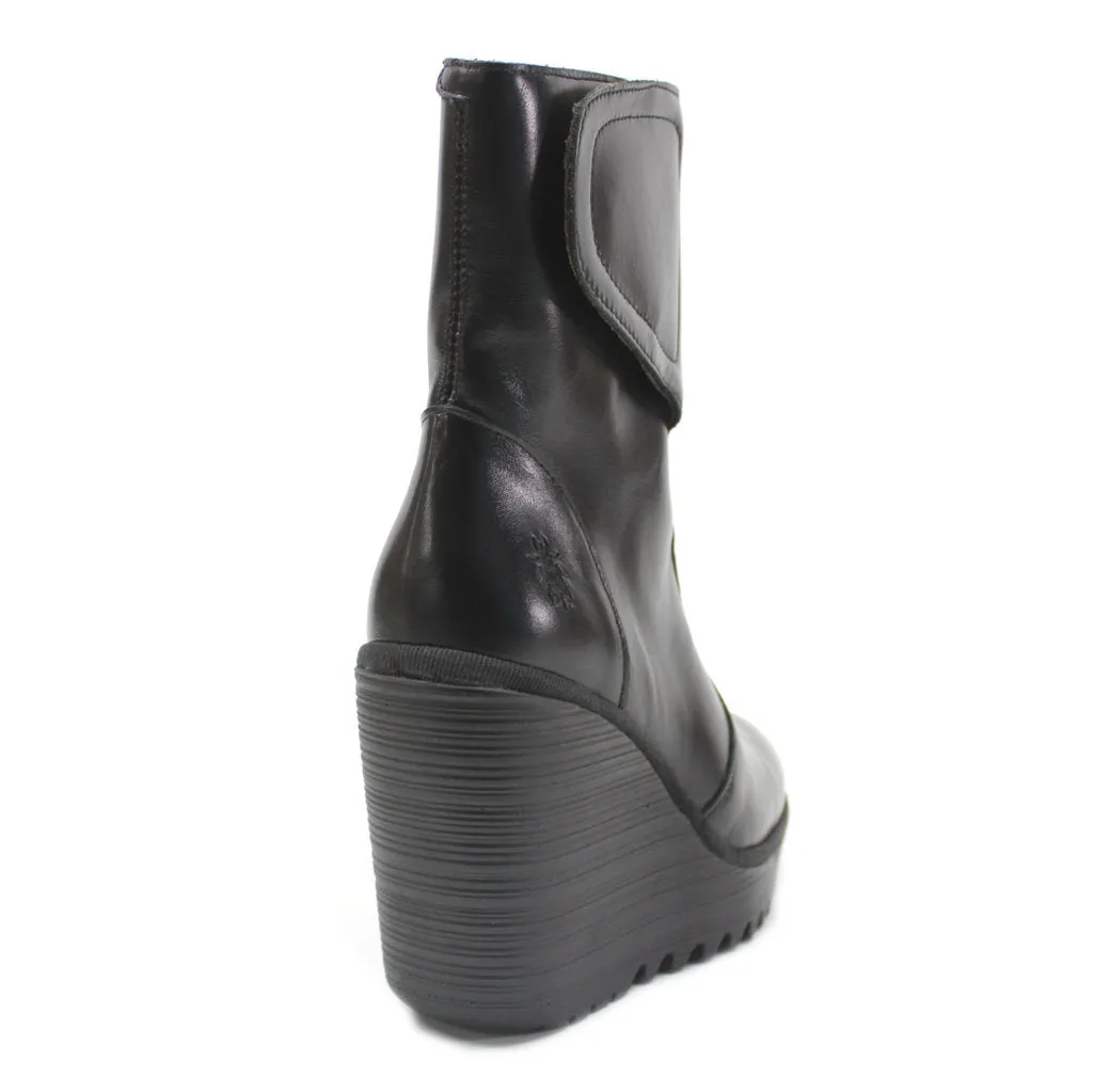 Fly London DALLY463FLY Leather Women's Mid Calf Wedge Boots