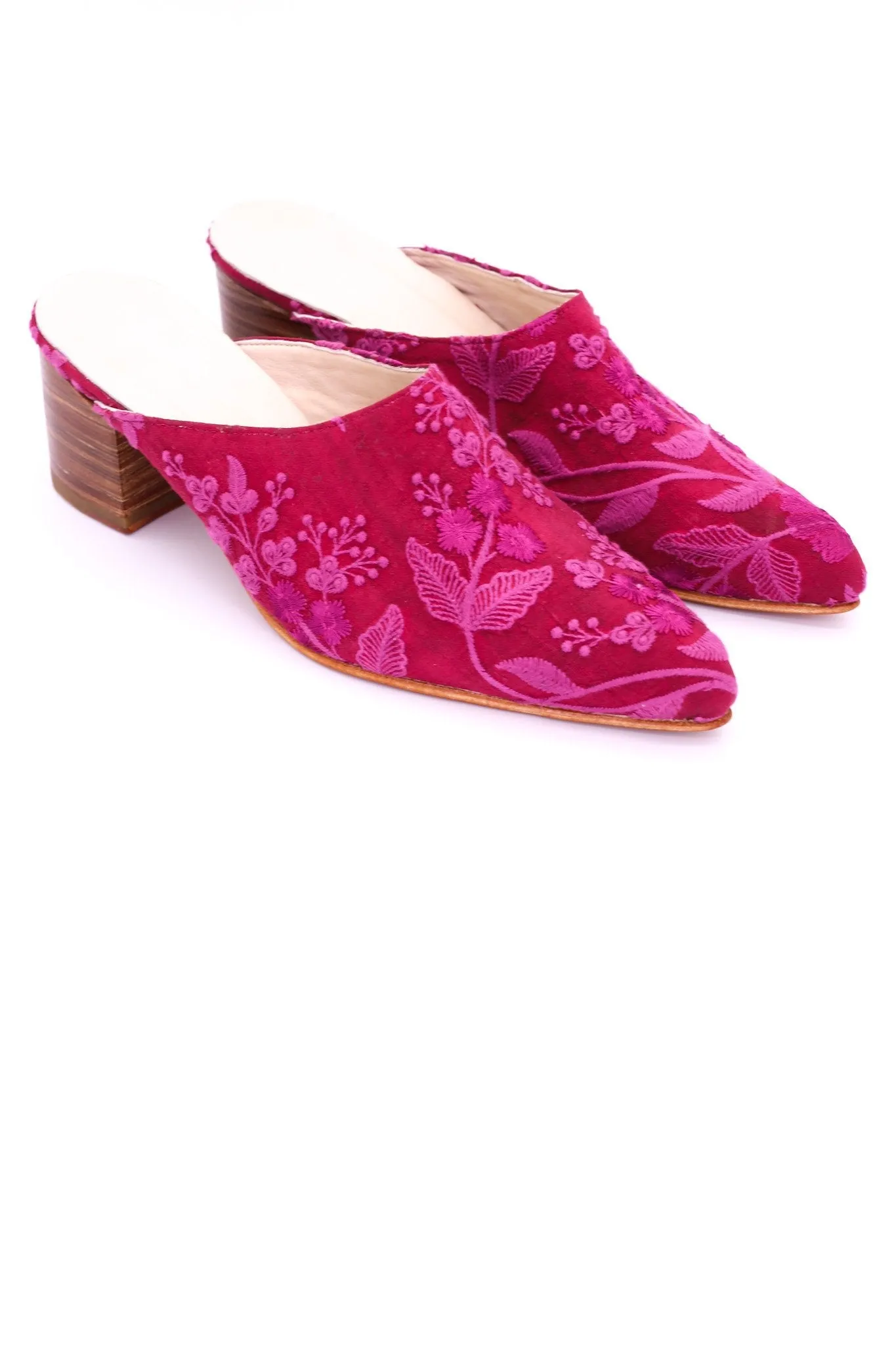 LAVENDER HEELED MULES ELLIE