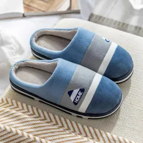 Men Indoor Home Non Slip Versatile Plush Cotton Slippers